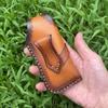 13.5 CM High-quality Cowhide Folding Knife Holder Scabbard Universal Knife Cover Leather Sheath with  Camping Knife Holsters