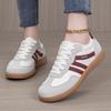 Spring Women's Retro Color Block Lace-up Sports Shoes - Plus Size German Training Style