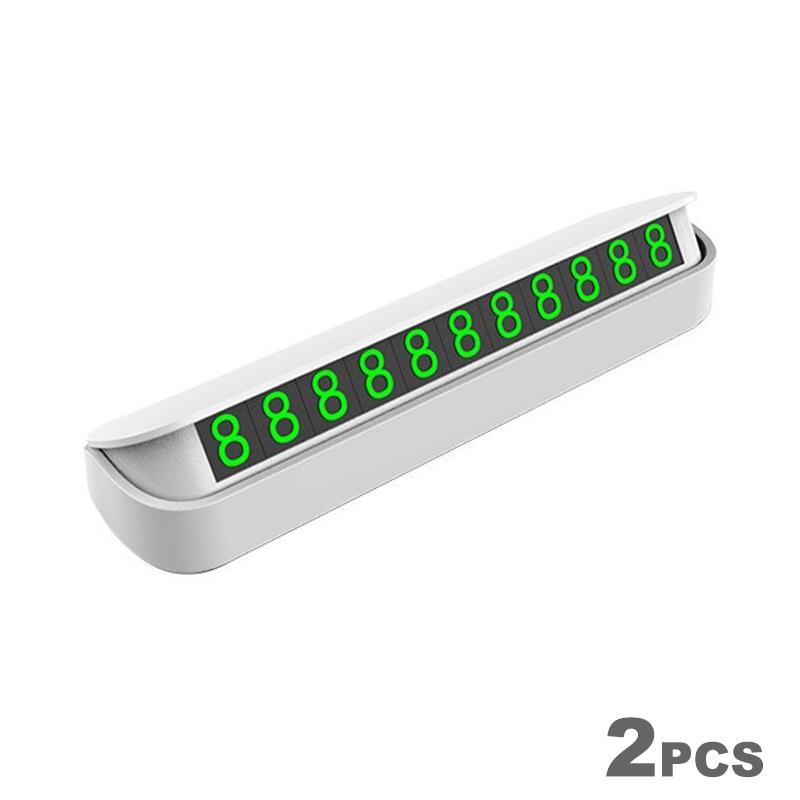 2Pcs Car Temporary Parking Number Plate Luminous With 4 Sets Of Numbers Temporary Stop Sign Phone Number Plate Hidden Switch