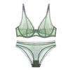 French Summer Mesh Lingerie Set: Ultra-Thin Anti-Sagging Bra for a Sleek Look