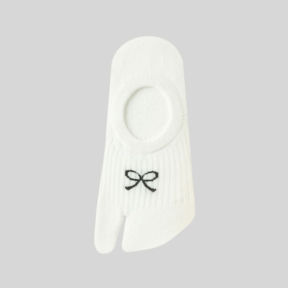3Pairs Breathable Two Toe Boat Socks Short Tube Split Toe Ankle Socks Sweet Bow Socks  Women