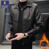 Woodpecker Men's Genuine Leather Motorcycle Jacket - Casual Spring/Autumn Outerwear