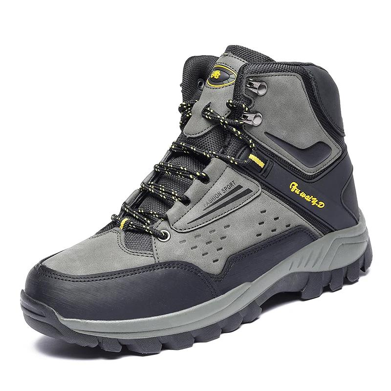Fashion Trendy Classic Men Ankle Boots Wear Resisting Hiking Shoes Cow Suede Boot Comfortable Walking Sneaker For Man Size 47 Work Ankle