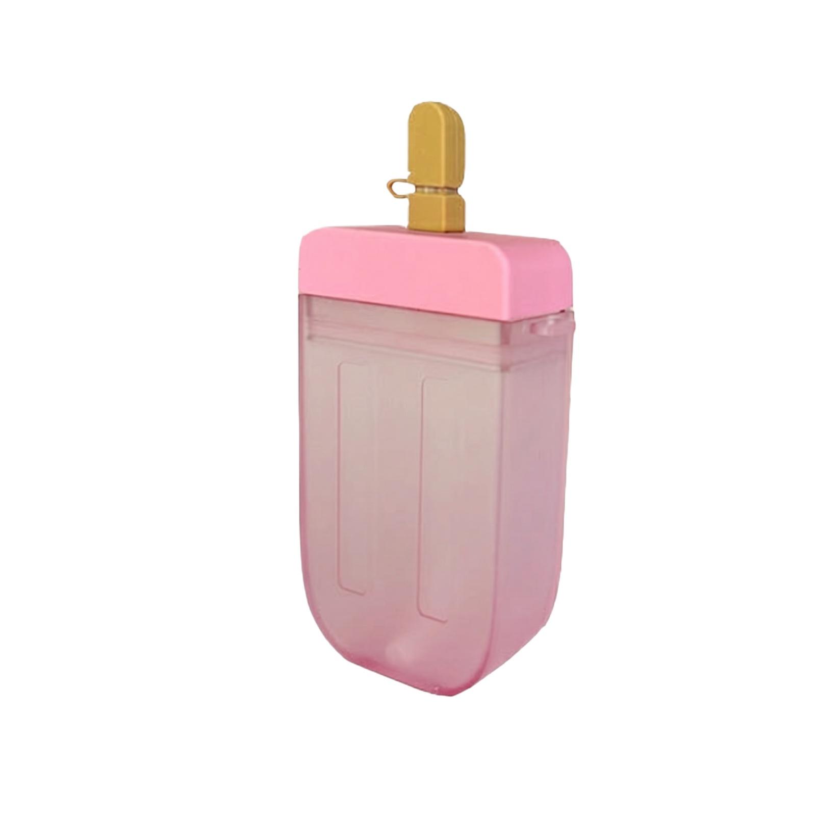 

Portable Plastic Water Bottle with Straw Cartoon Ice Cream Popsicle Shape Leak Proof Design for Outdoor Travel and Daily Use One Size розовый