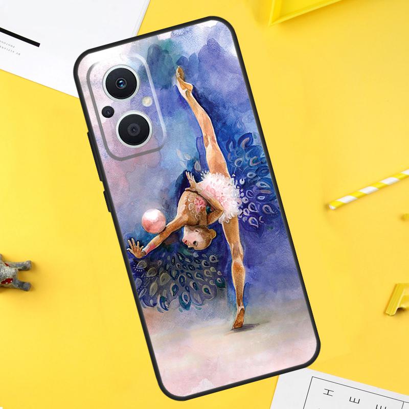 Gymnastics Oil Painting For OPPO Reno 10 11 12 13 14 Pro 7 8 Lite 8T 11F 12F 13F 14F OPPO Find X8 X5 X6 X9 Pro Case