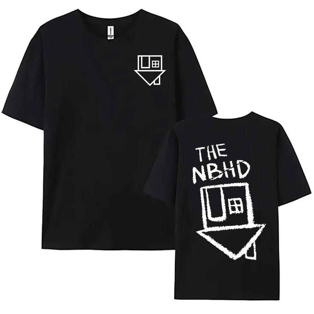 Women Tees Band The Neighbourhood NBHD Printing Tshirts Short Sleeve Round Neck Cotton T-shirt Casual Hip Hop Unisex Streetwear