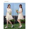 French Chic Drawstring V-Neck A-Line Summer Dress