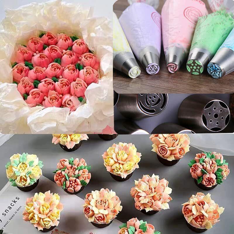 11-Piece Russian Style Piping Tips Set Stainless Steel Cake Frosting Decorations Baking Supplies