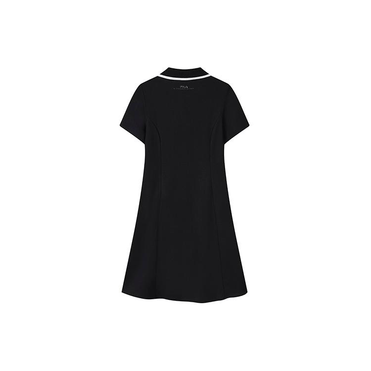 New FILA Short Sleeved Dress Women's Jet Black F11W138351FBK
