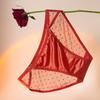 French Rose Lace Seamless Satin Panties – Women's Elegant Ice Silk Style