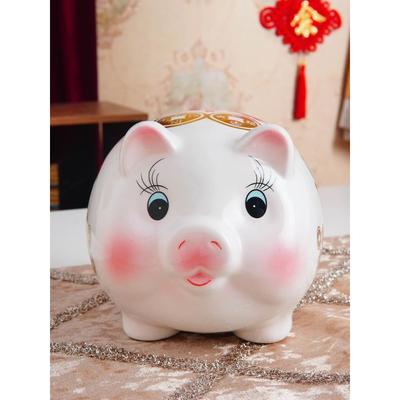 Tirelire cochon grande capacité en céramique, décoration cochon, boîte d'épargne originale, pièces séparées, tirelire mignonne