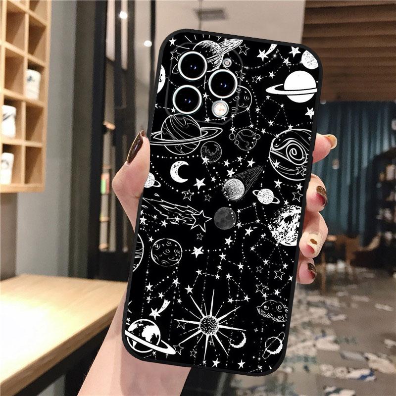 Galaxy Space Moon Star Phone Case For iphone 17 Pro Max Air 16 15 14 13 Pro Max 15 16 Pro 15Plus
