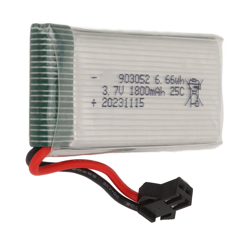 3.7V 1800mAh Battery With SM Black Plug 903052 Lipo 25C Overcharge Short Circuit Protection RC Airplane Battery For X5SW