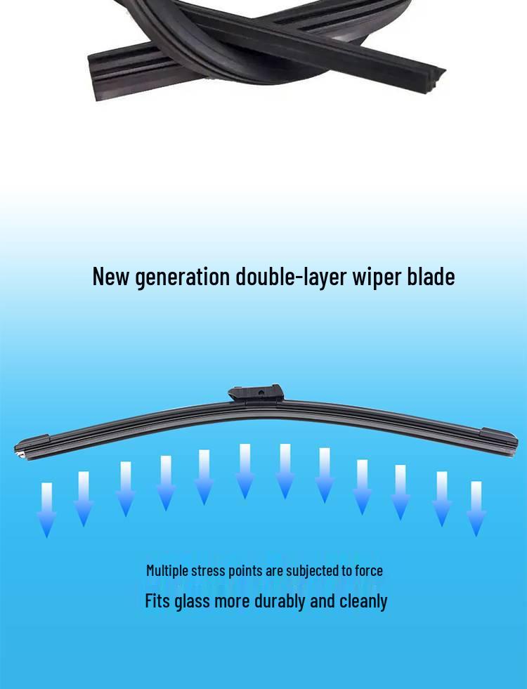 Bestune B70 Silent Bone-Free Wiper for 2014-2018 Models with Double-Layer Rubber Strip