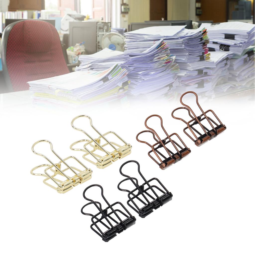 80Pcs Hollow Clips 0.7in Sturdy Metal Hollow Out Strong Clamping Paper Clamps for Home Office