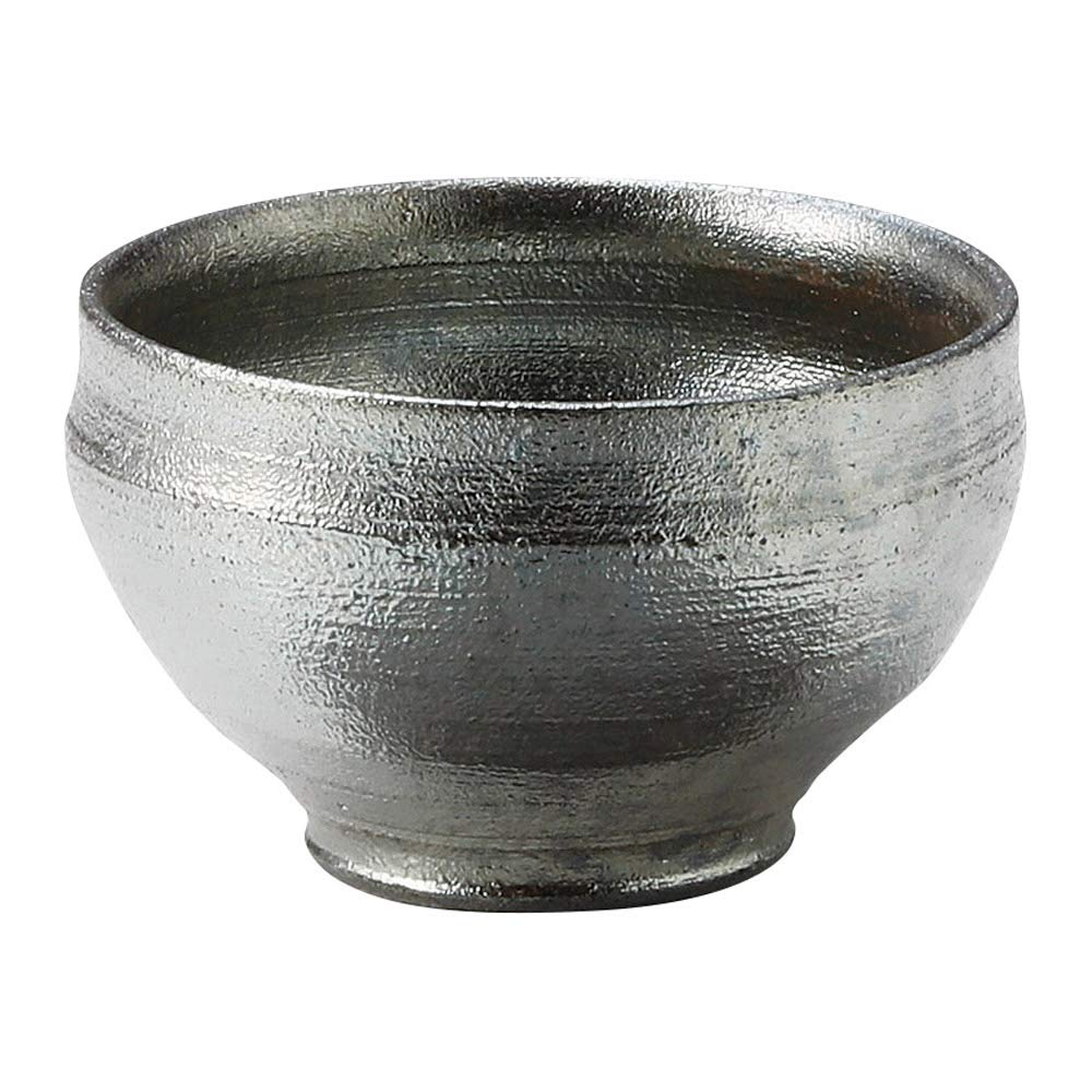 

Shigaraki ware Hechimon sake cup with silver flower crackle pattern MR-3-3002B