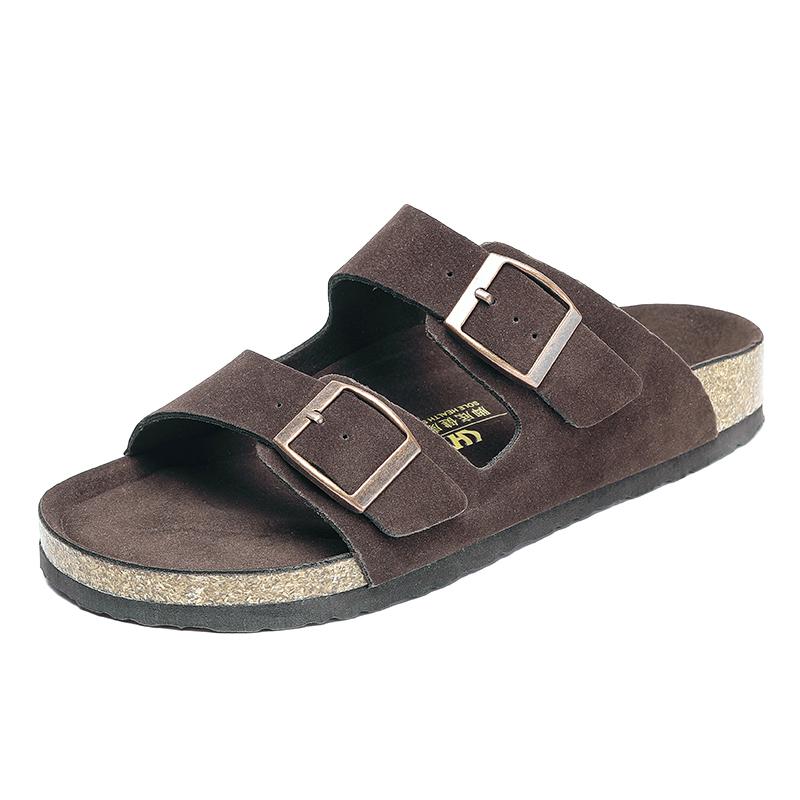 Men Leather Sandals Summer Classic Boys Shoes Slippers Soft Sandals Roman Comfortable Outdoor Beach Walking Footwear All-Match