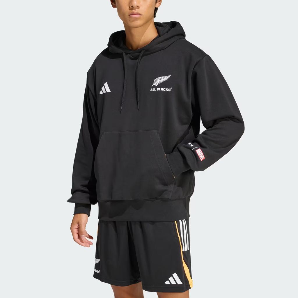 Adidas X Marvel Collaboration Rugby All Blacks Pullover Hoodie Men Hoodies JY3452