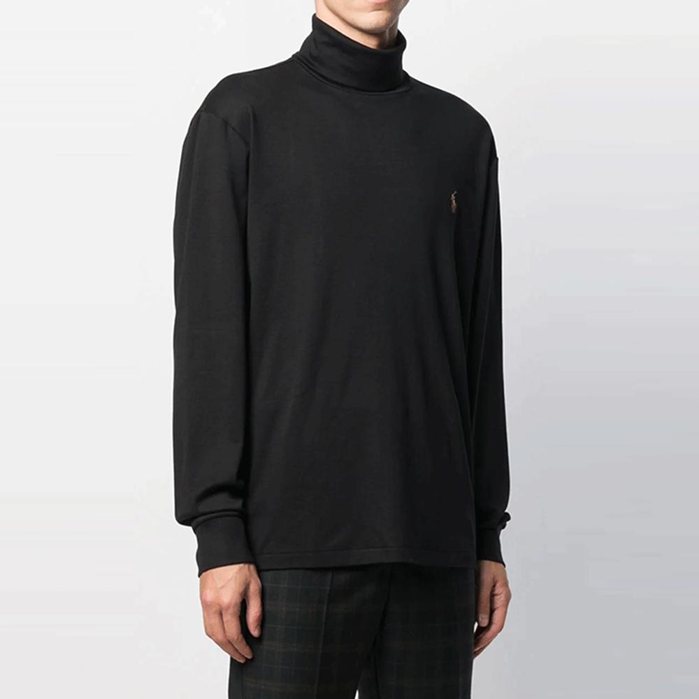 Polo Ralph Lauren Solid Logo High Neck Long Sleeve T-Shirt Men Tops Black 710760126-001