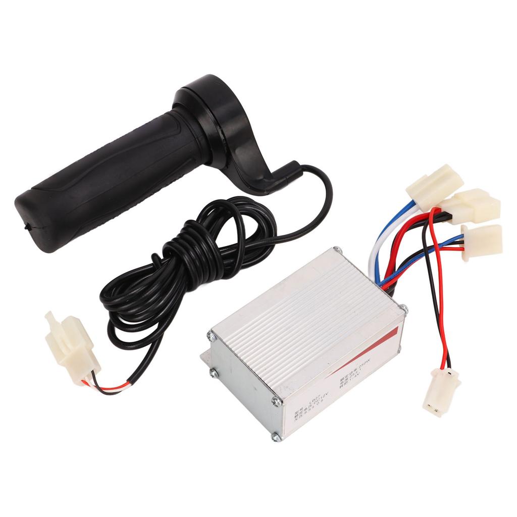 12V 250W Brush Motor Controller with Throttle Handle Kit Aluminum Shell 3 Wires Controller Long Wire Handle Set