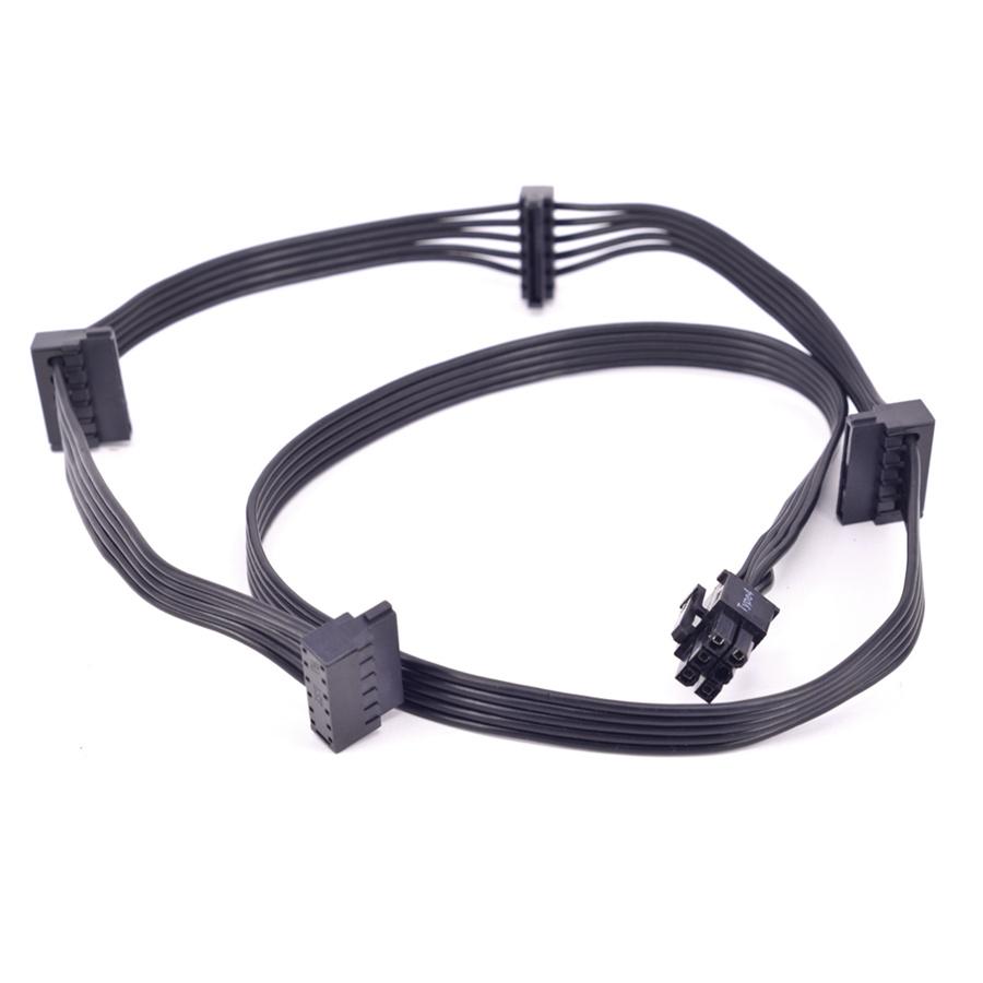 

New PCI-e PCIE 6Pin Male 1 to 4 SATA 15Pin Power Supply Cable For CORSAIR RMx Series