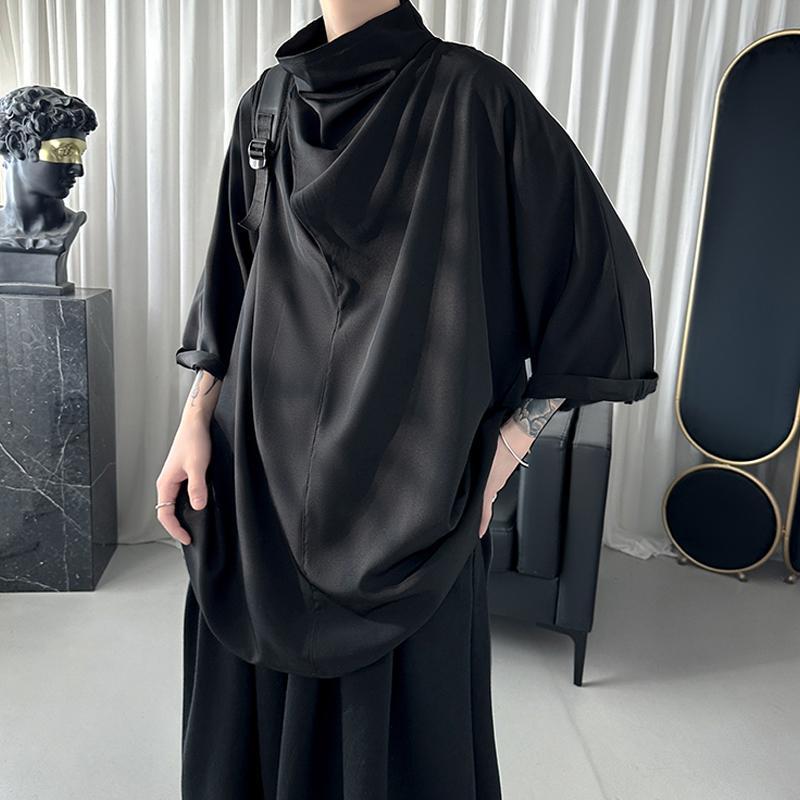 Black Harajuku Techwear Men's Clothing Stylish Gothic Punk Hip Hop Streetwear Creative Men's T Shirts Japanese Anime Clothes