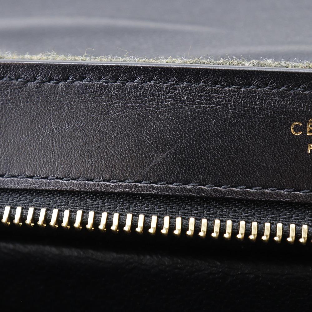CELINE Trapeze Handbag Black / grey felt/Calfskin Women Used