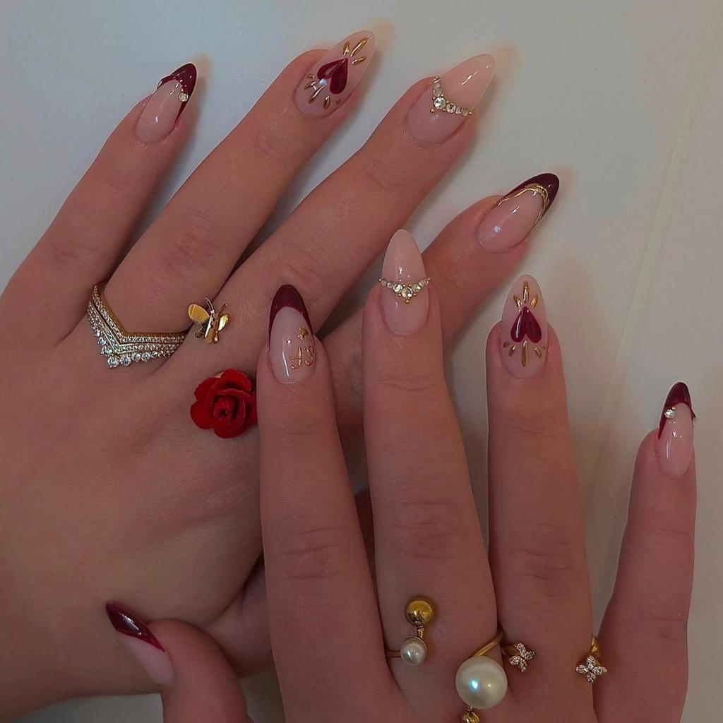 High-End French Almond Press-On Nails - Medium-Long, Stylish & Elegant