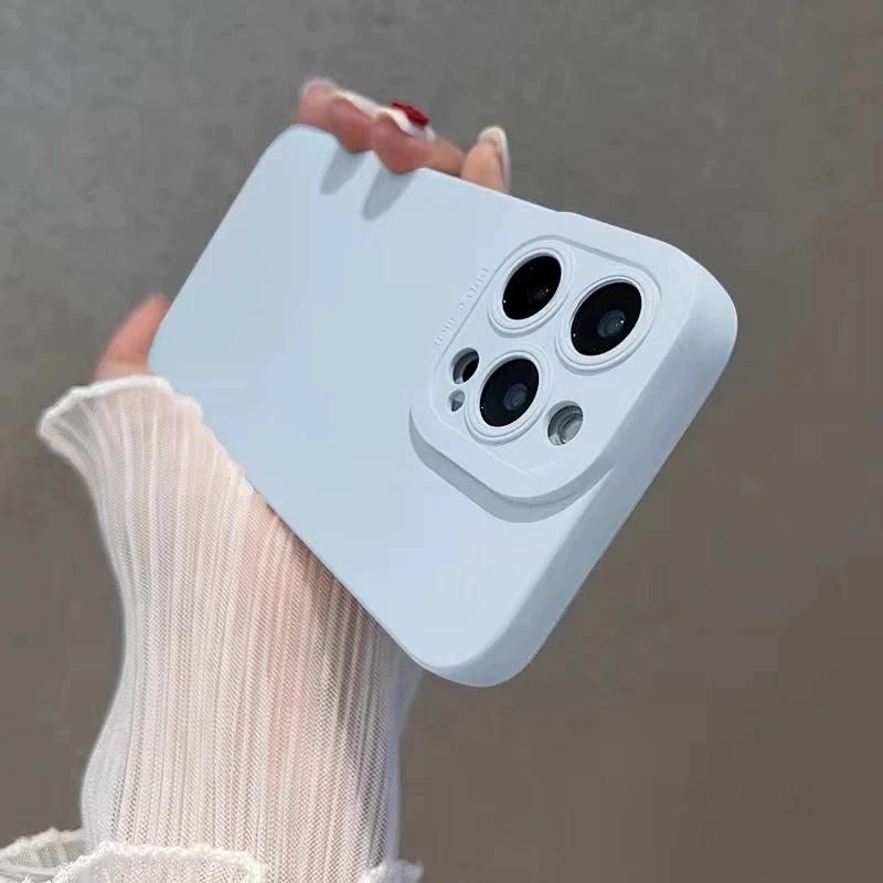 Luxury Liquid Silicone Phone Case For iPhone 17 16 11 12 13 14 15 Pro Max Plus Air Soft Shockproof Protective Cover Funda Coque
