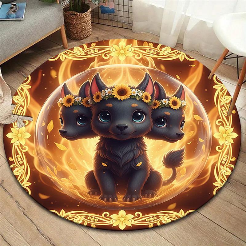 

Flame Planet Round Area Rug,Carpet Rug for Living Room Bedroom Sofa Playroom Decor,Non slip Floor Mat 80cmx80cm