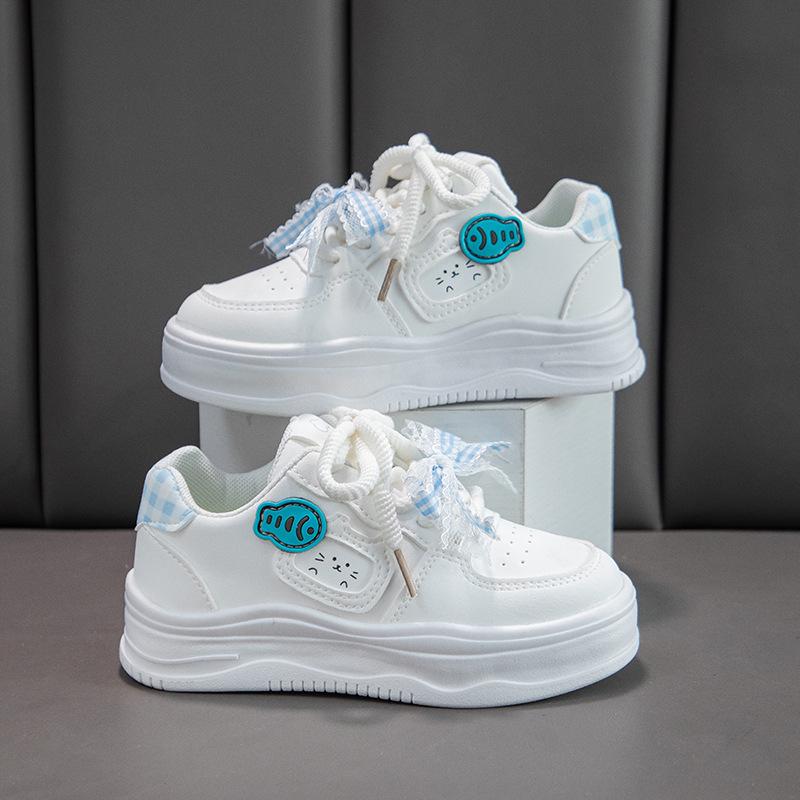 

Milky Fufu Spring/Autumn Children s White Skate Shoes - Cute, Versatile, and Comfortable with Thick Soles 30 небо синє кольору