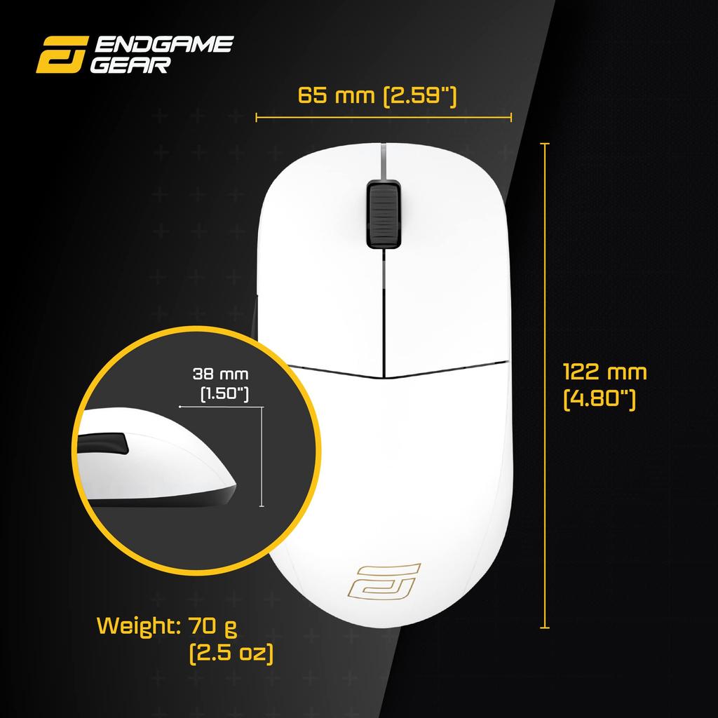 Endgame Gear XM1r Gaming PAW3370 5 White Mouse, Sensor, 50-19,000 CPI, Buttons, GM8.0 Switches, (EGG-XM1R-WHT)