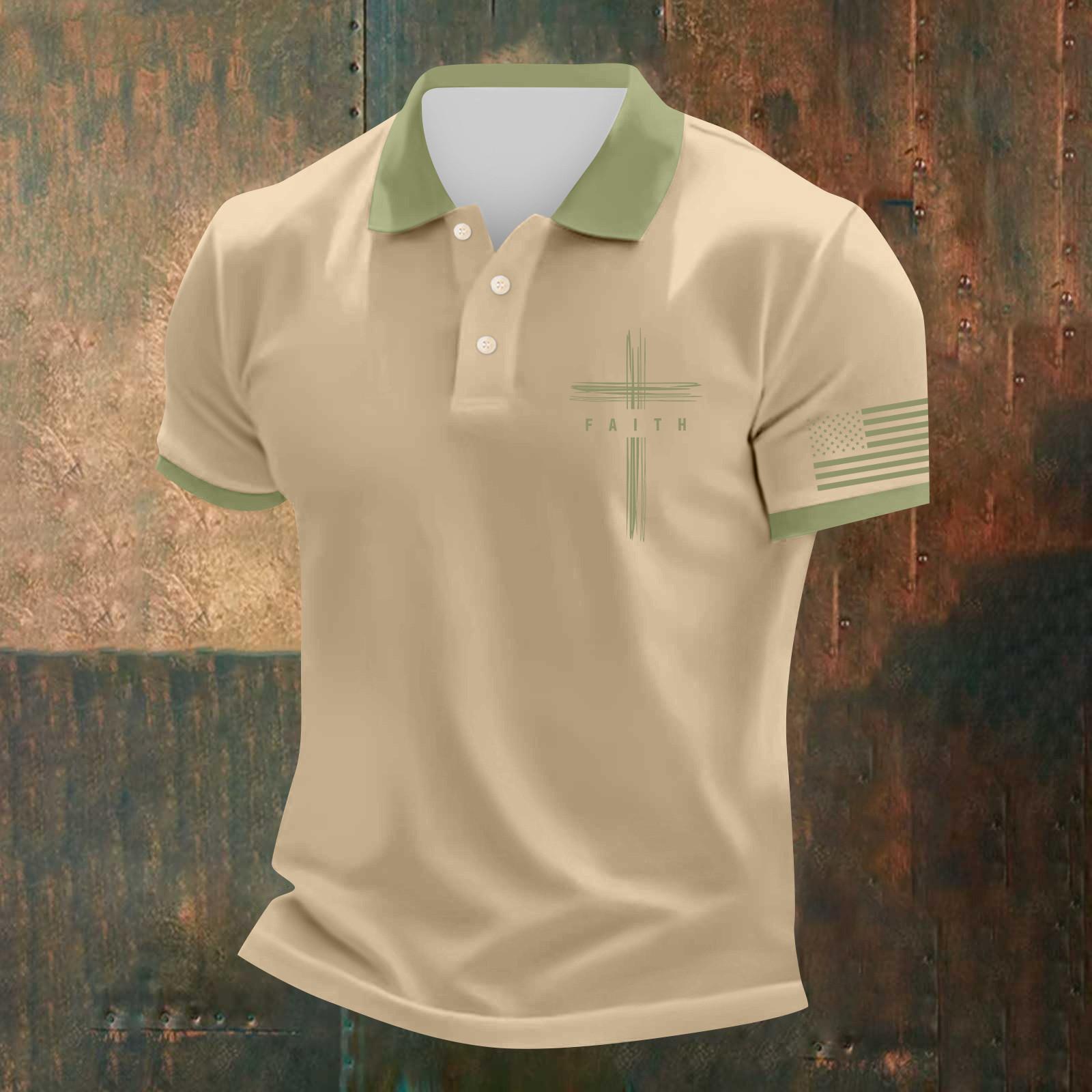 

Мужская повседневная футболка с коротким рукавом и принтом «День независимости» L хаки