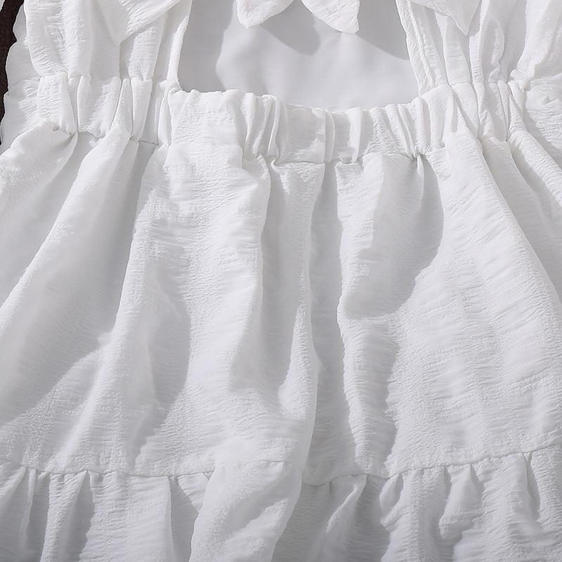 Jenteklær 2025 Høst Ny Fe Langermet Chic Sløyfe Midilengde Kjole