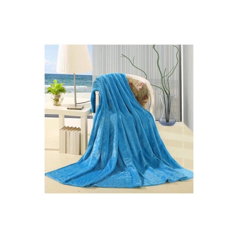 Мягкий Супер Теплый Однотонный Теплый Микро Плюшевый Флисовый Плед Покрывало Диван 1шт Постельное Белье небесно-голубой