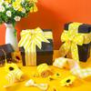 Festival Bee Delightful Yellow Checkered And Striped Burlap Ribbon For Festive Gift Wrapping And Arrangements Decorative