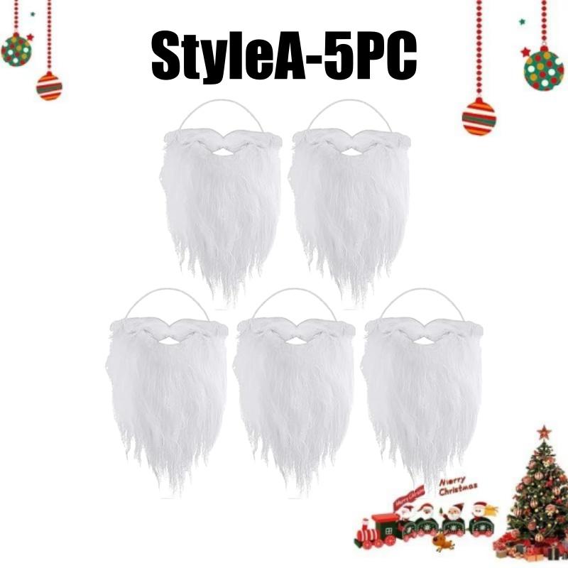 Santa Claus Beard Realistic White Fake Beard for Adults and Kids Costume Accessory Christmas Party Decoration Role Play Prop