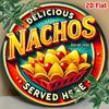 D Flat D Flat Pc Cant Glow Round Xcm(xinch) Aluminum NACHOS Sign Heat  Cold Resistant for Burgers Fast Food Bis