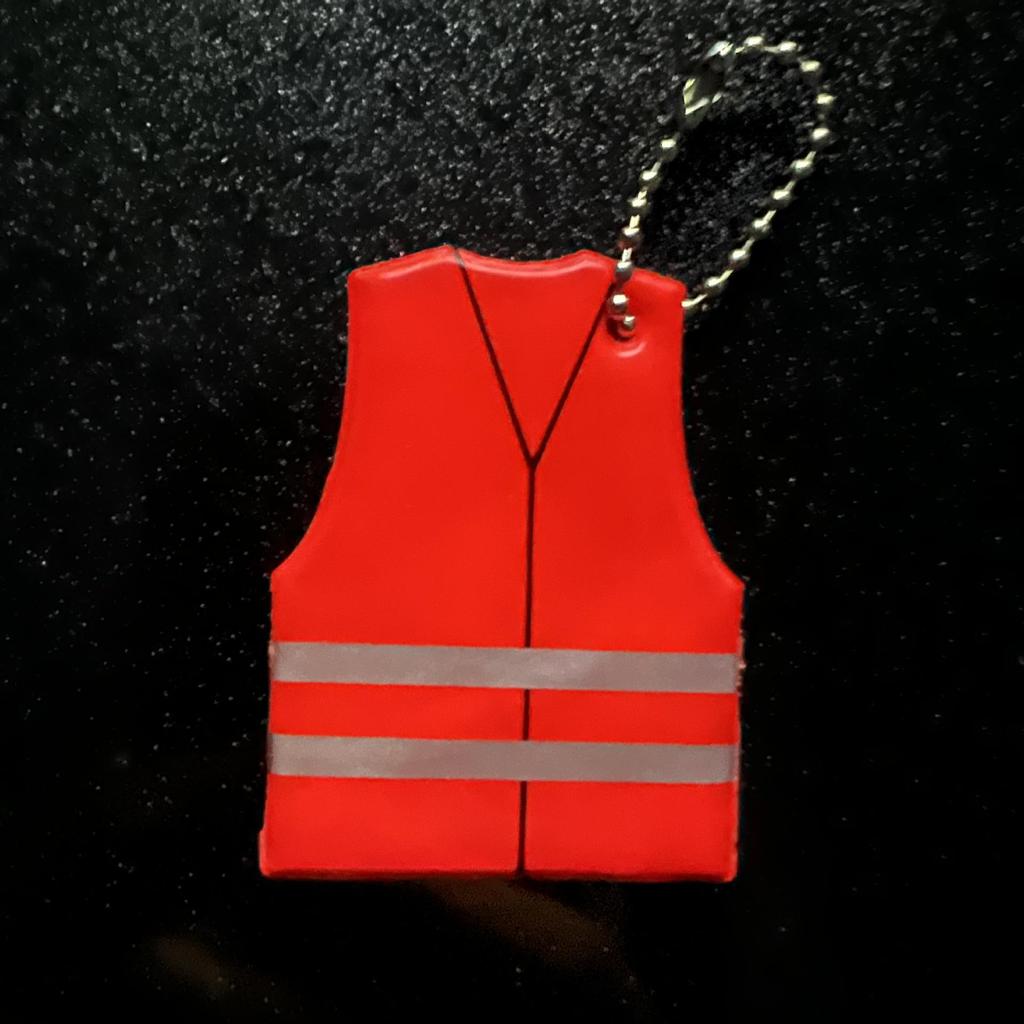 Reflective Multi-color Safety Pendant Vest and Keychain Charm for Night Travel, Ideal for Students' Backpacks.