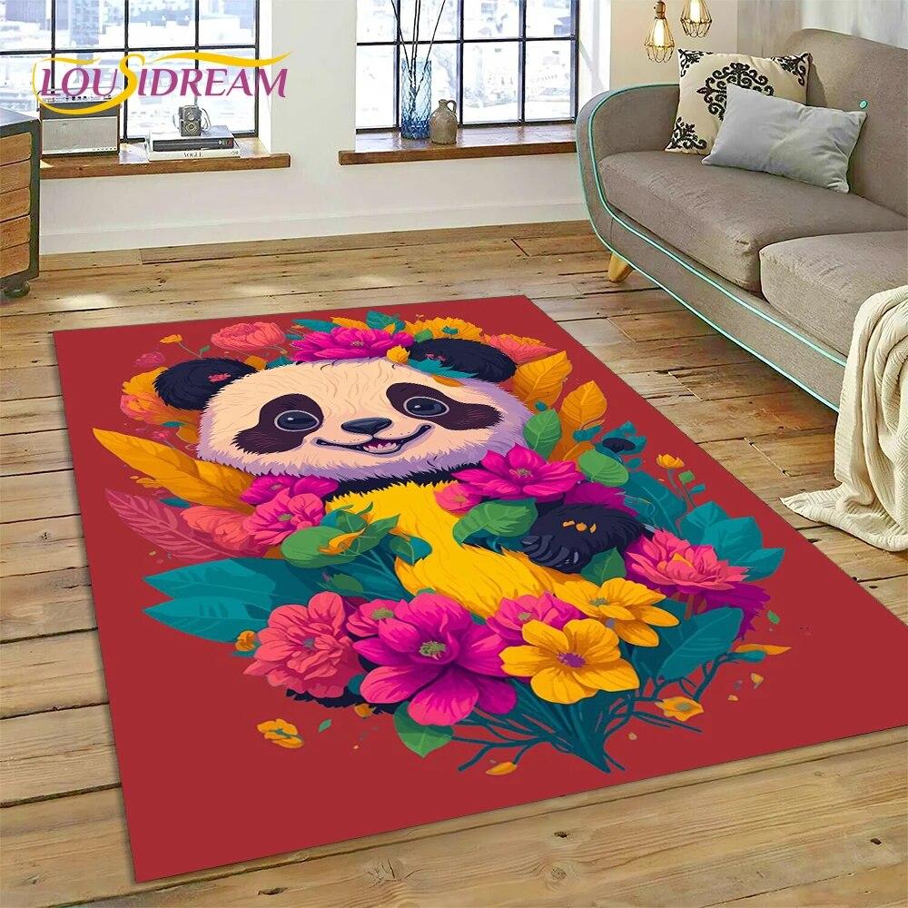 Dream Cute Panda Cartoon Animal Carpet Rug for Home Living Room Bedroom Sofa Doormat Decor,Kids Play Area Rug Non-slip Floor Mat
