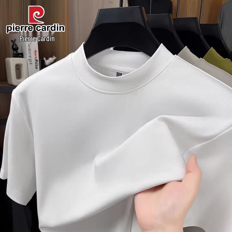 Pierre Cardin Men's Modal Blend Semi-High Collar Short Sleeve T-Shirt