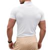 Summer New Men's Casual Semi-High Neck Slim Solid Color T-shirt - European & American Fashion.