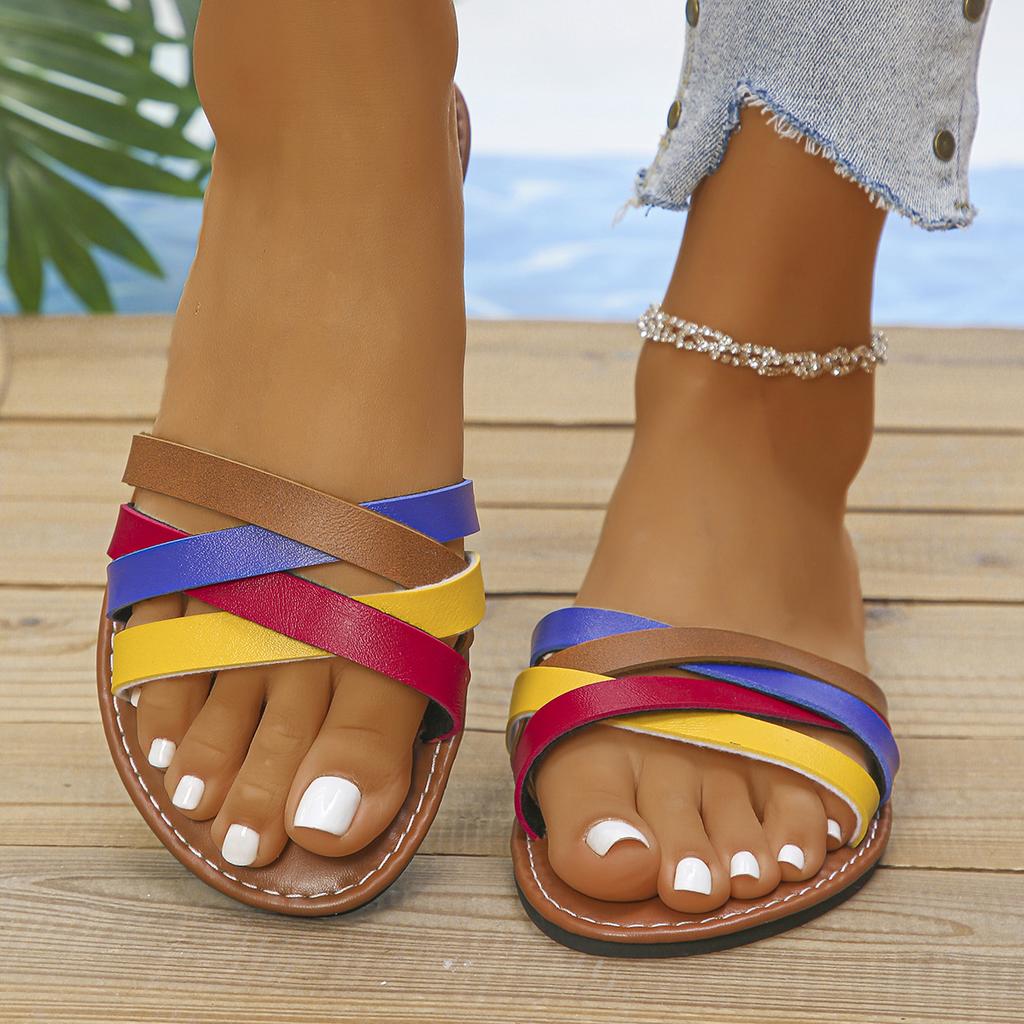 Fashion Women Slippers Outdoor Flat Slip On Sandals Lightweight Anti-slip Women Shoes Comfortable Casual Slippers Home Slides Women