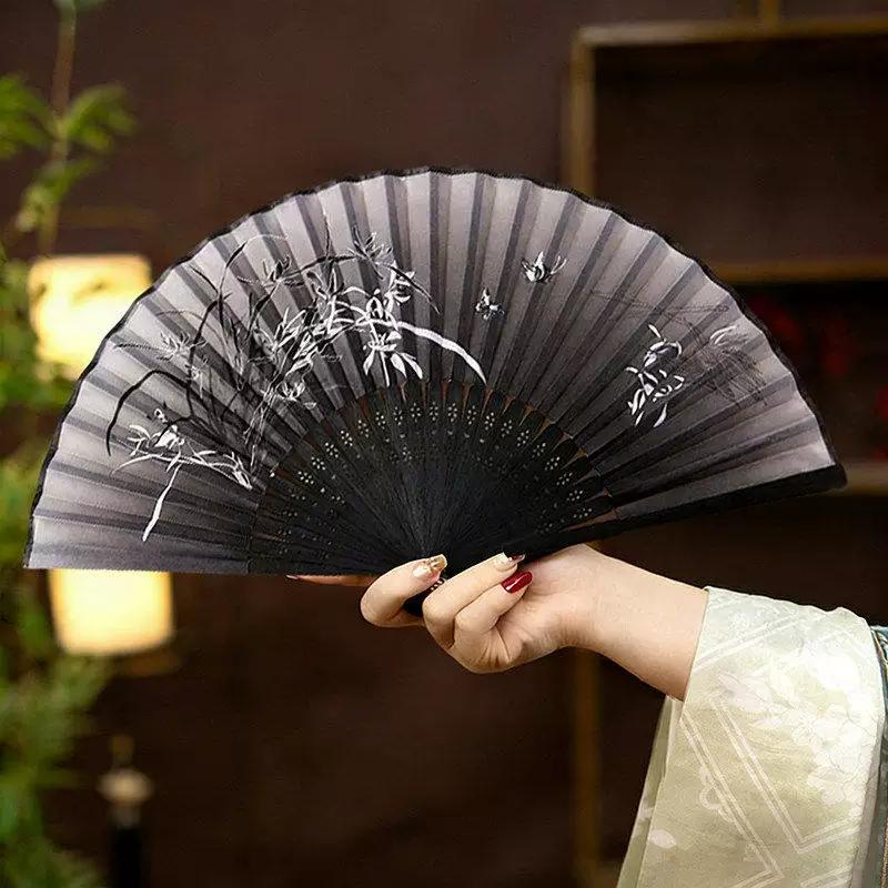 Ancient Style Folding Fan, Chinese Style Folding Fan with Smooth Opening and Closing, Retro Summer Classical Hanfu Cheongsam Small Folding Fan