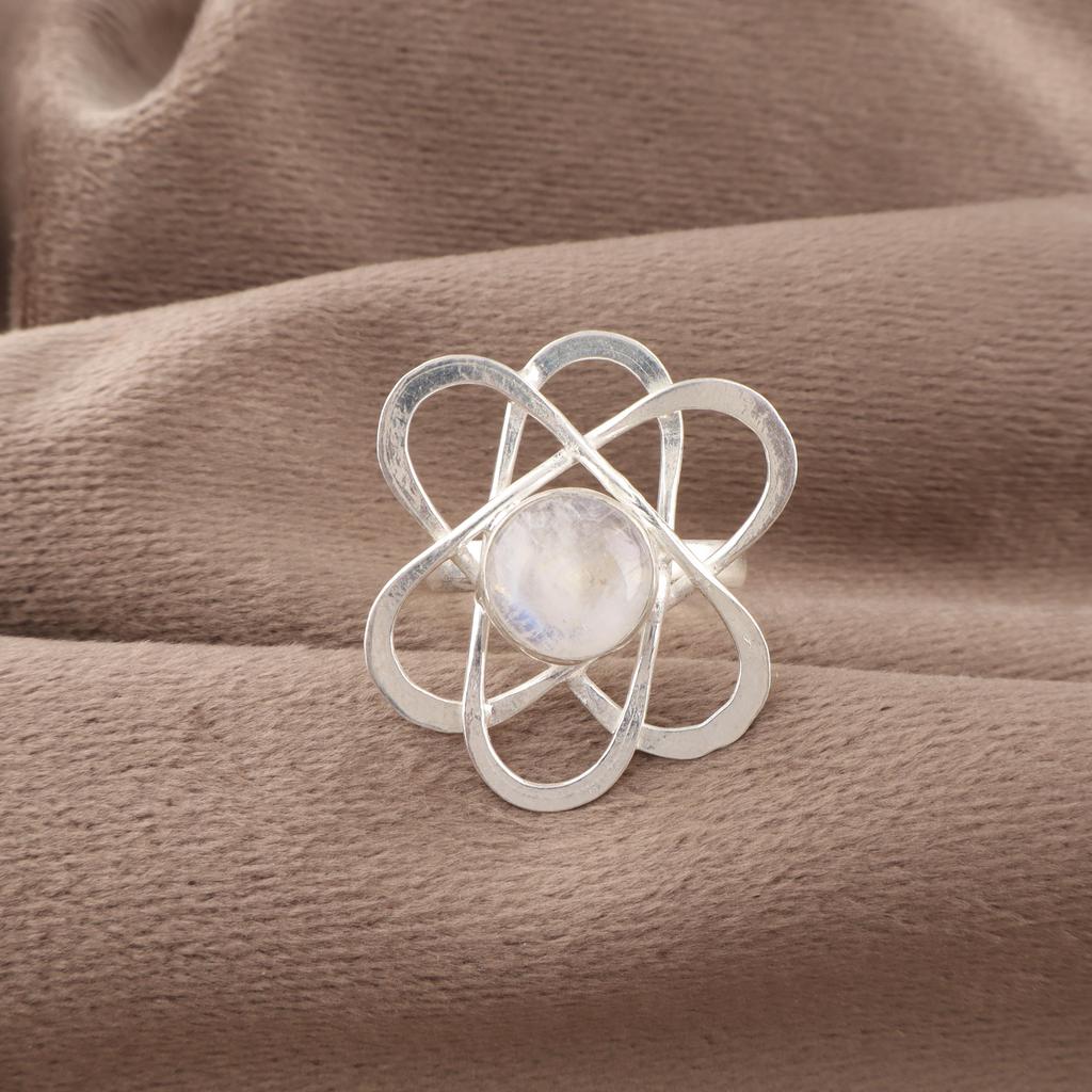 Rainbow Moonstone Gemstone Jewelry, 925 Sterling Silver Ring, Handmade Beauteous Silver Jewelry, Moonstone Designer Ring For Gift