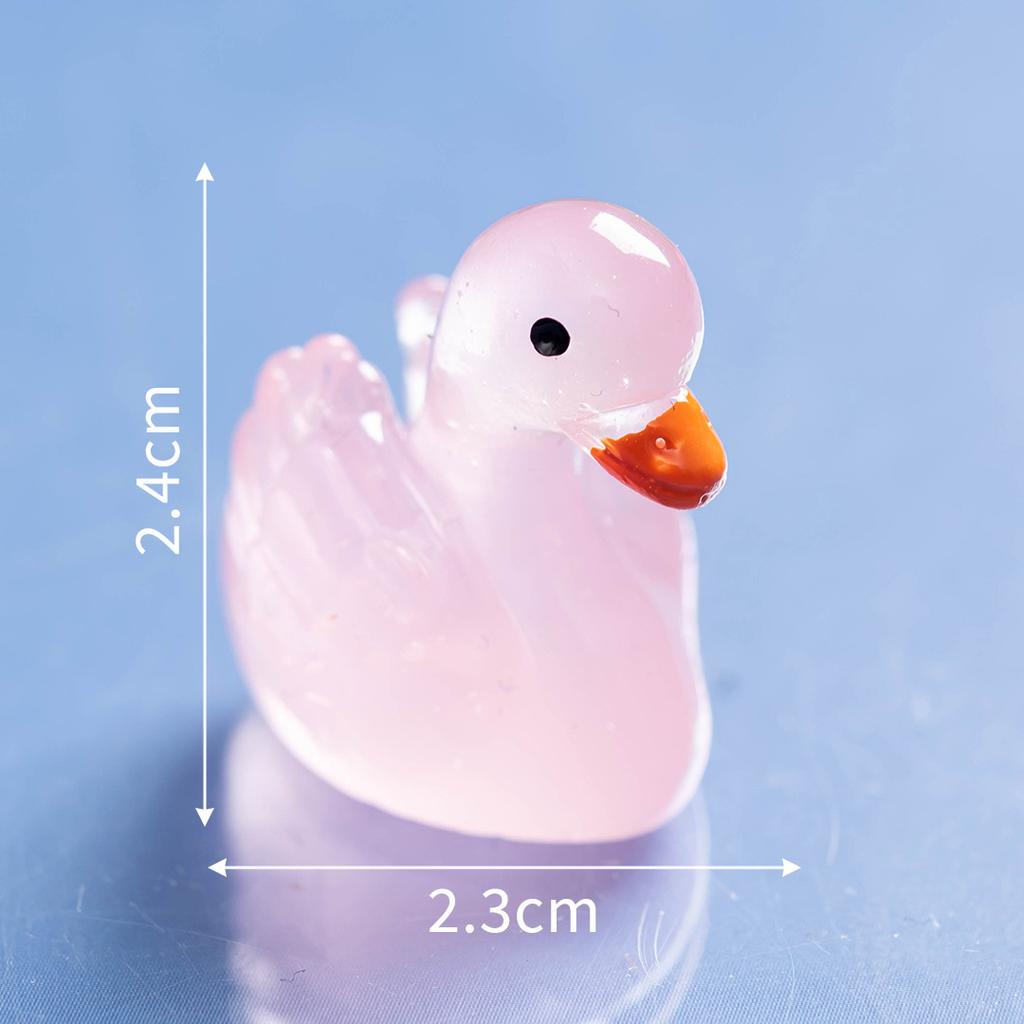 Micro Landscape Cartoon Cute Glow-in-the-dark Color Swan Animal Resin Decoration Diy Decorative Accessories Desktop Decoration