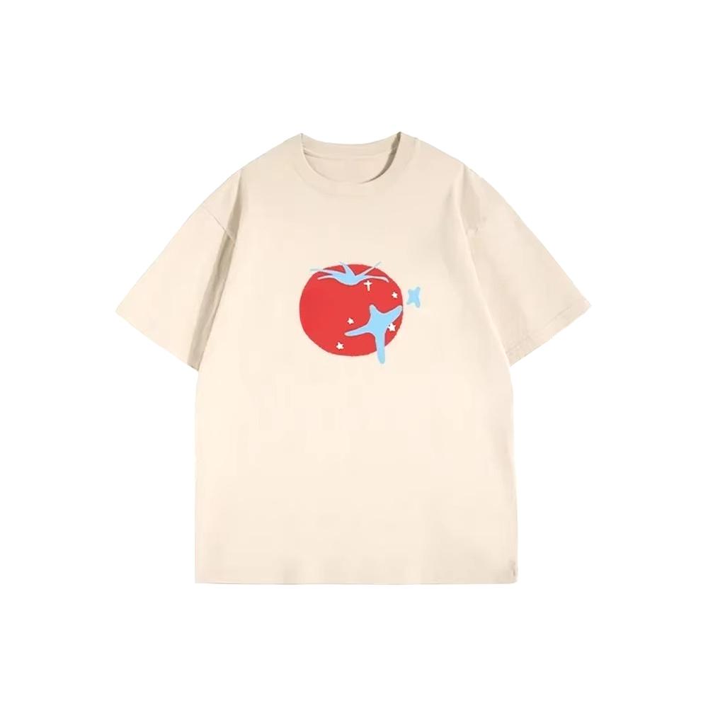 New Styles Aesthetic Tomato Printed T-shirt Casual Fashion Vintage Graphic Cute Women's Tops Clothes Autumn and winter innerwear