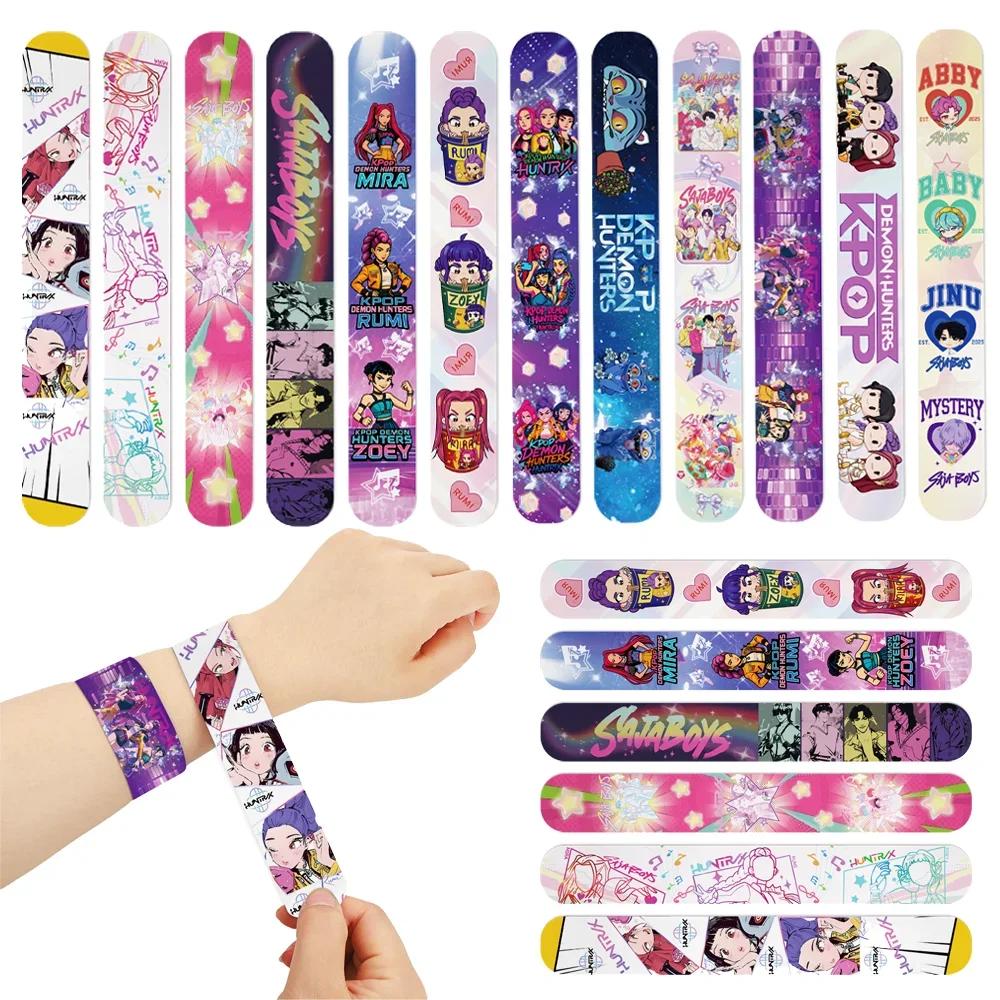 Kpop Demon Hunters Slap Bracelets Celebration Favors Snap Bracelets Birth Date Celebration Gifts Decoration Supply Children Xmas Gifts