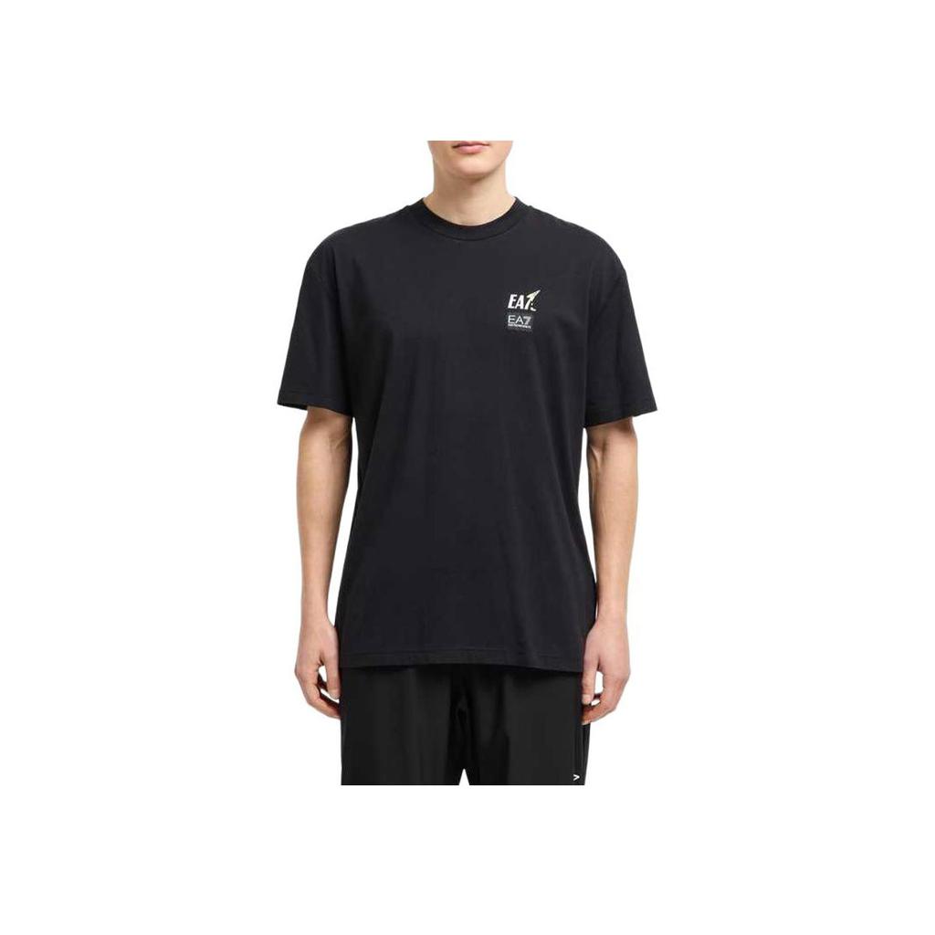 Emporio Armani EA7 SS25 Logo Print Crew Neck Short Sleeve T-Shirt Men Tops Black 7M000118-AF13244-UC001