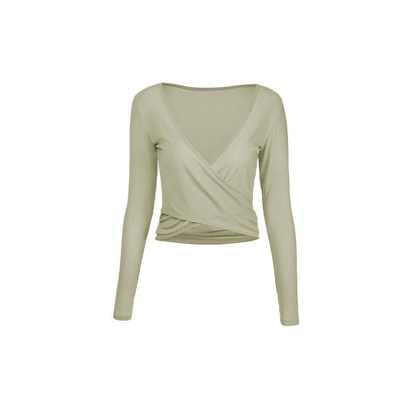 "Women's Long Sleeve Mesh Yoga Top - Breathable Pilates & Running Fitness Cover-Up"